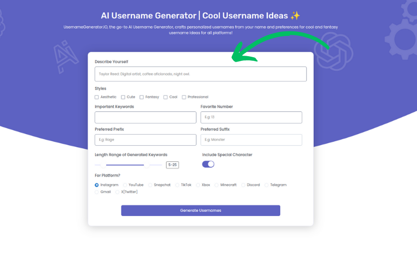 AI Username Generator | Cool Username Ideas